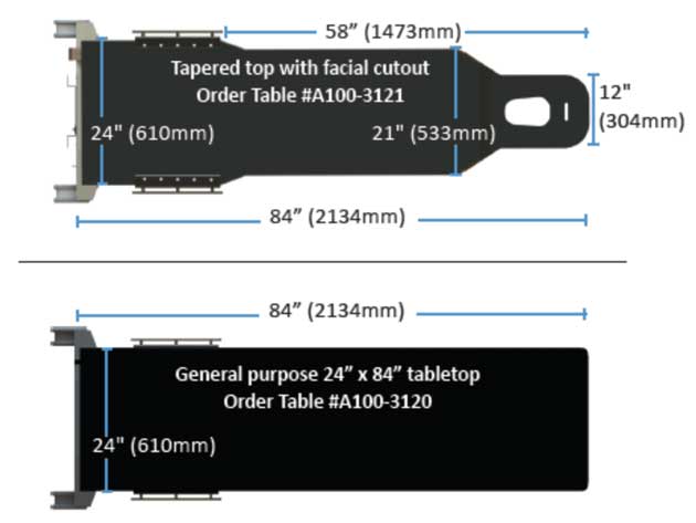 Iso-Drive Choice of tabletops